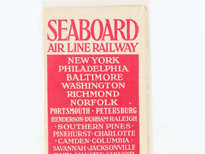Antique SAL Seaboard Air Line Railway Folder No. 1 Public Timetable 1915