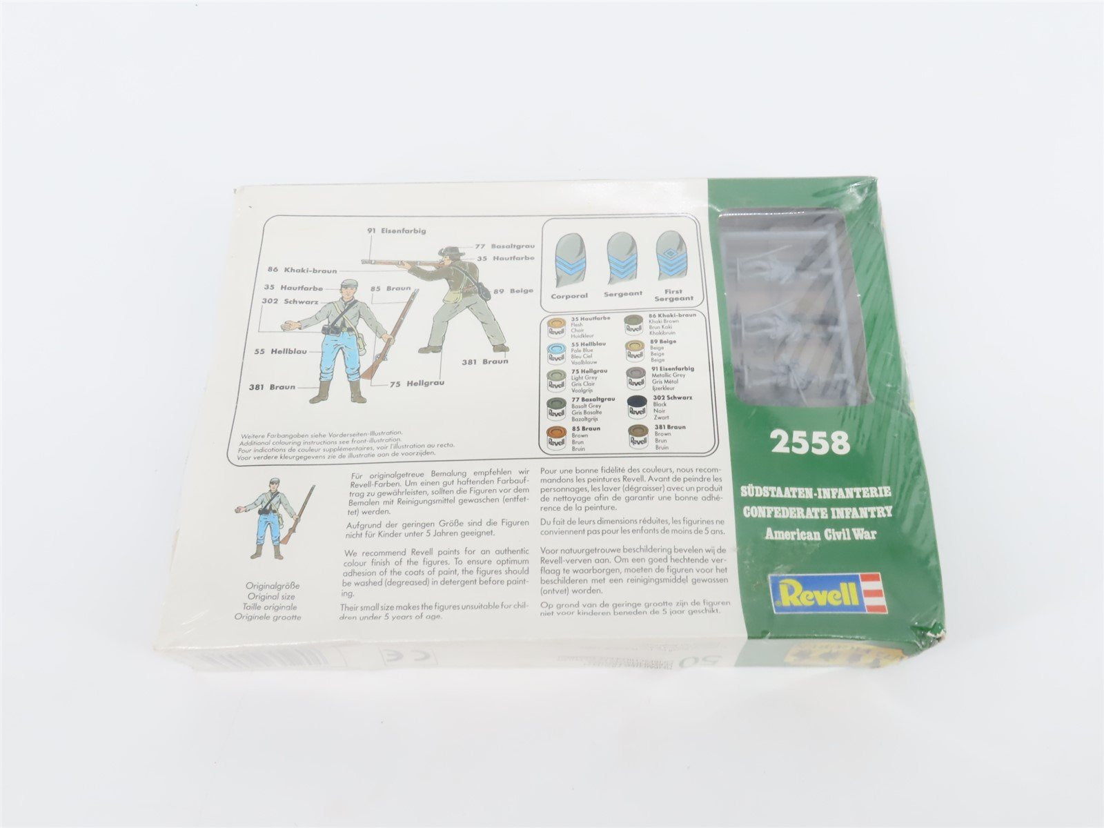 1:72 Revell 2558 Confederate Infantry Unpainted Figures/People 50 Pieces -Sealed