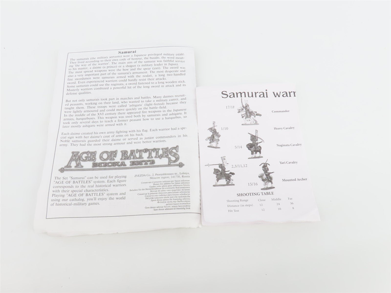 LOT of 2 1:72 Zvezda Samurai Army-Infantry & Warriors-Cavalry Figures/People