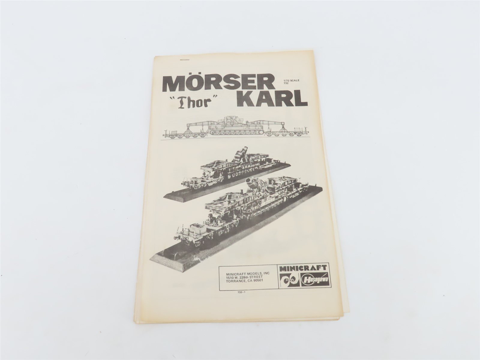 1:72 Scale Minicraft Hasegawa Kit 732 60CM. German Railway Mortar 