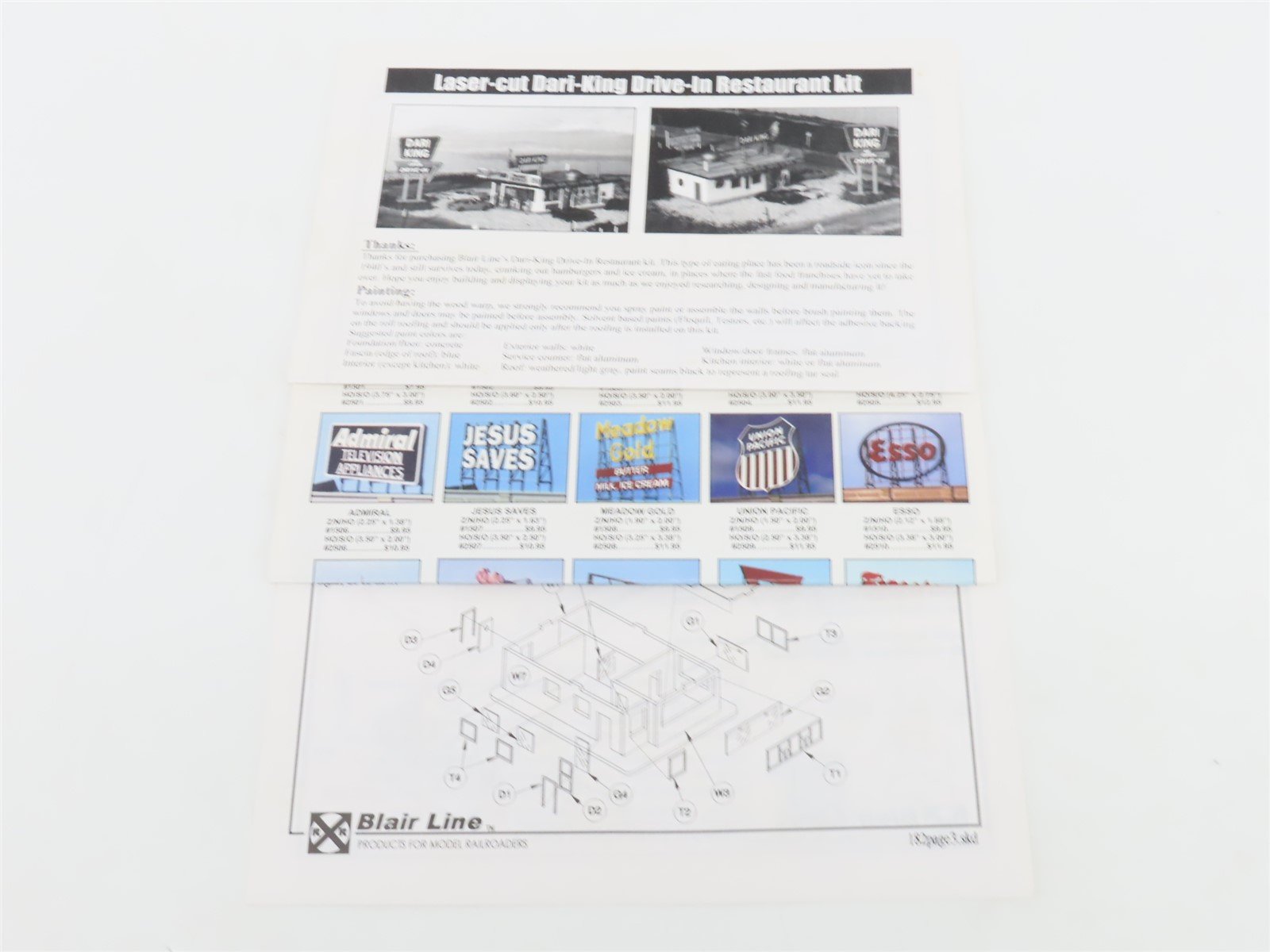 HO 1/87 Scale Blair Line Laser-Cut Kit 182 Dari-King Drive-In Restaurant