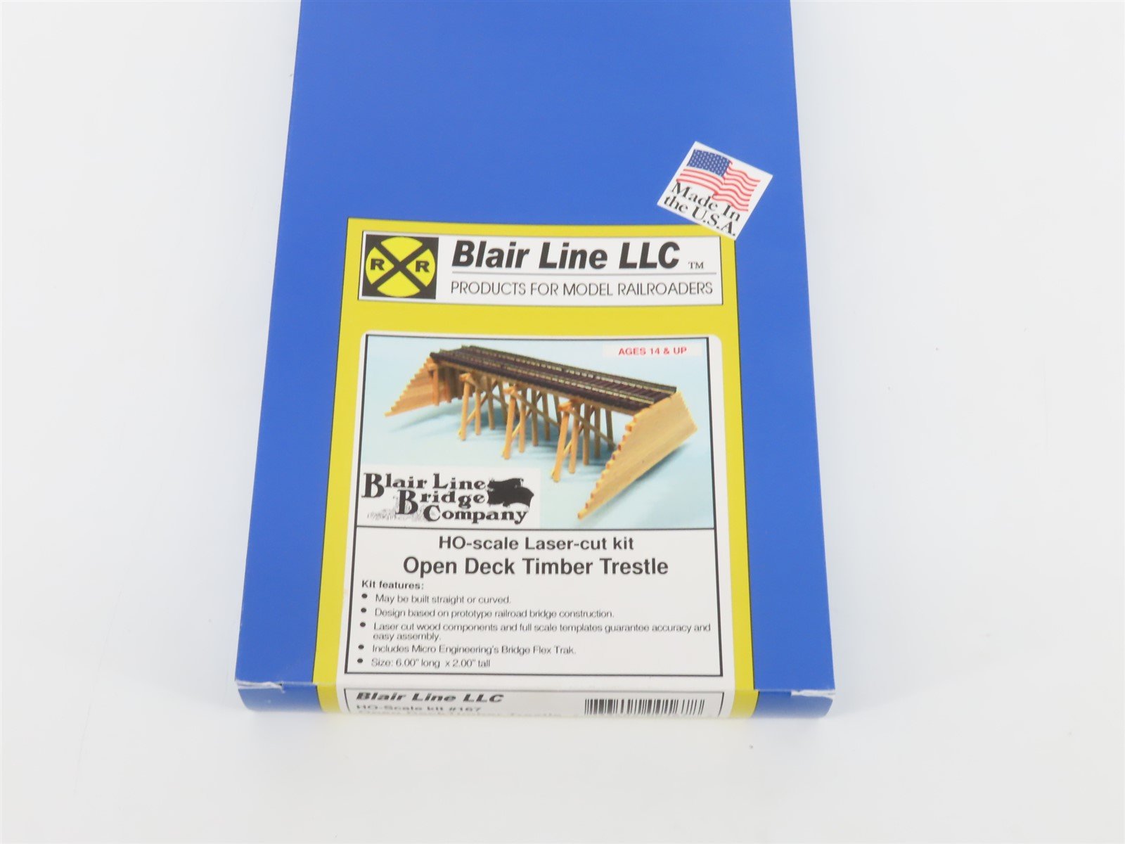 HO1/87 Scale Blair Line Laser-Cut Kit 167 Open Deck Timber Trestle