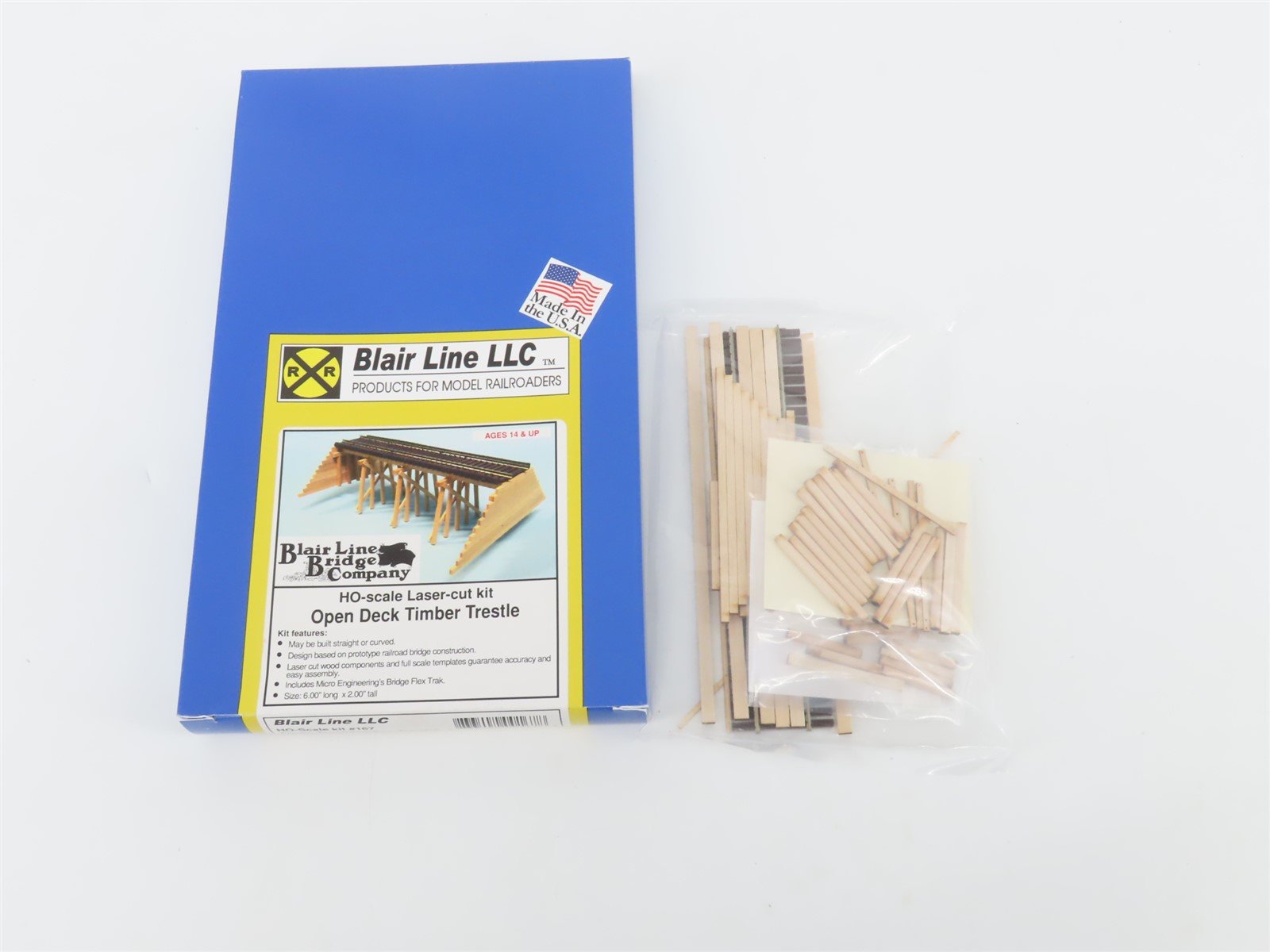HO1/87 Scale Blair Line Laser-Cut Kit 167 Open Deck Timber Trestle