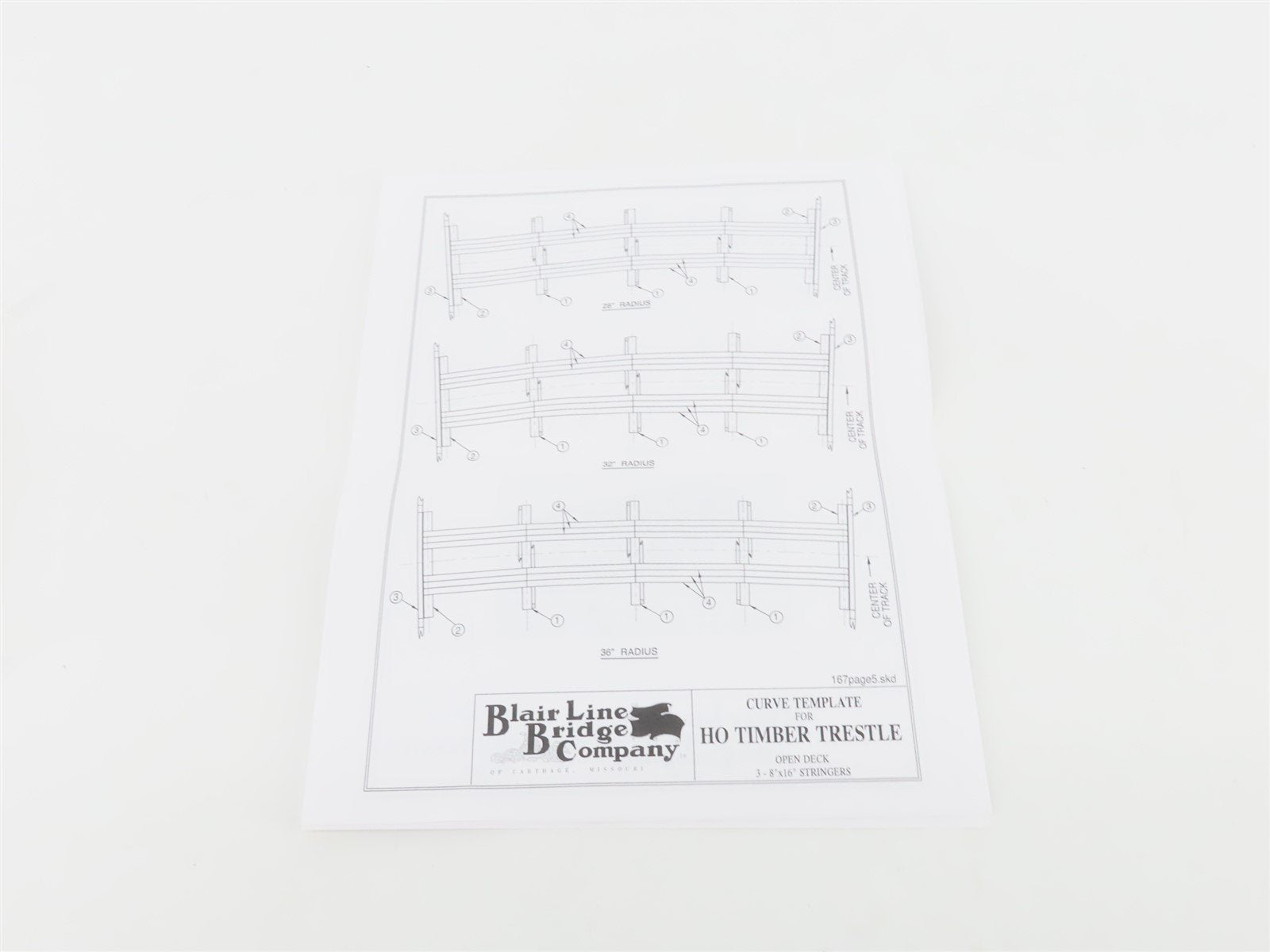 HO1/87 Scale Blair Line Laser-Cut Kit 167 Open Deck Timber Trestle