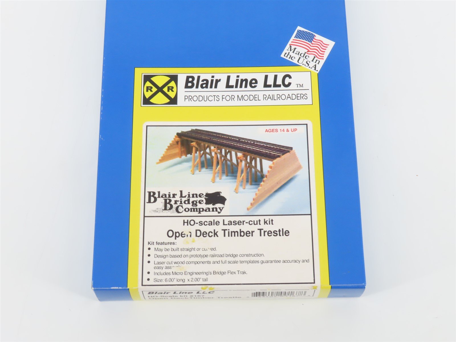 HO 1/87 Scale Blair Line Laser-Cut Kit 167 Open Deck Timber Trestle