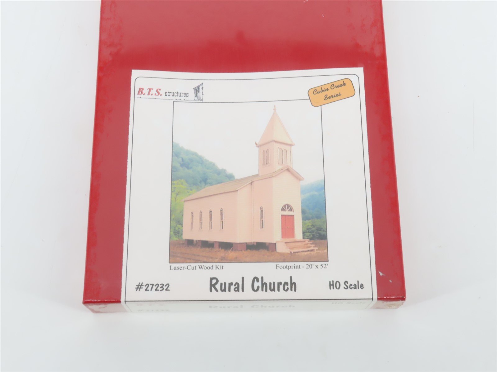 HO Scale B.T.S. Cabin Creek Series Laser-Cut Kit 27232 Rural Church - SEALED