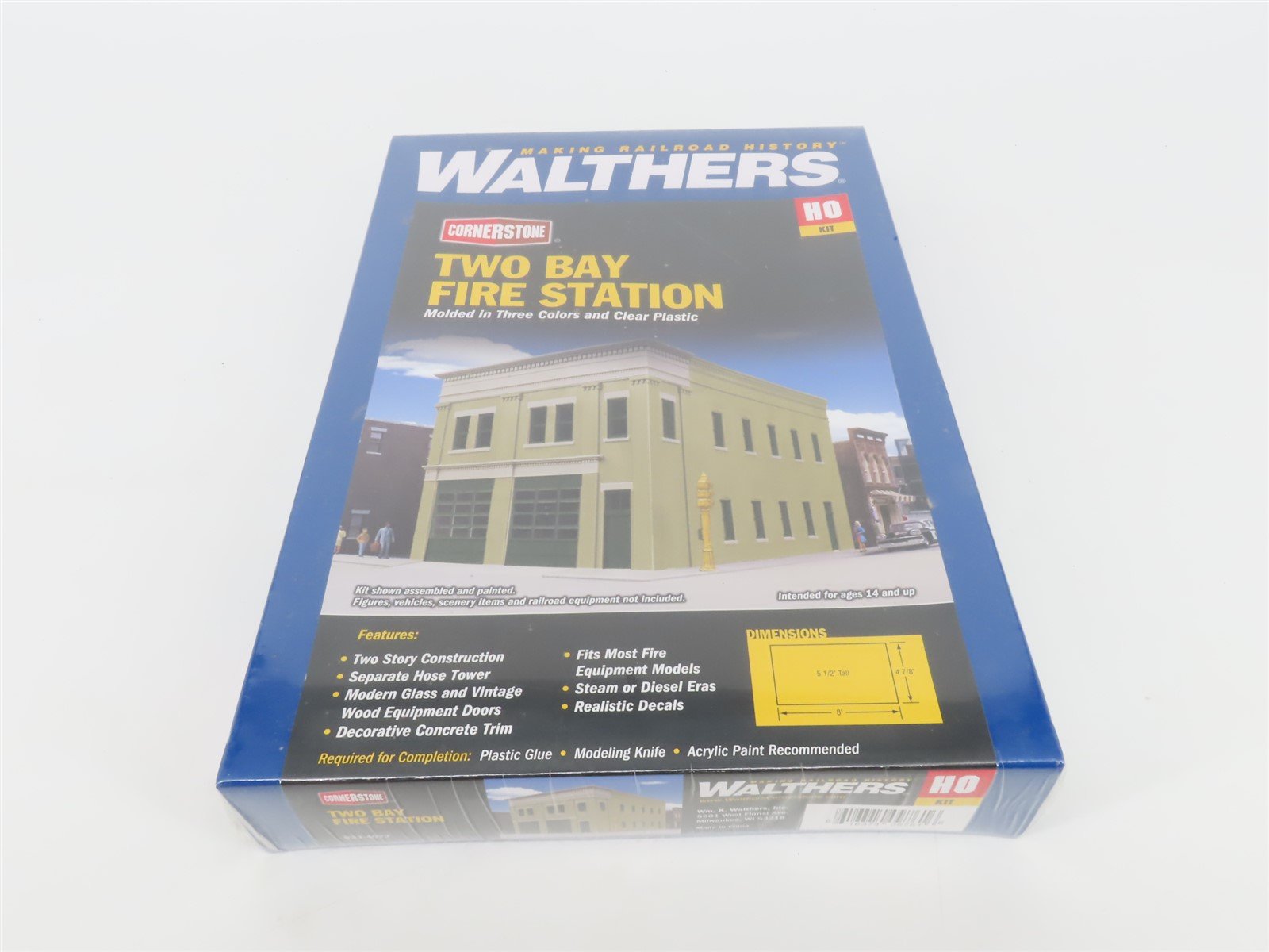 HO 1/87 Scale Walthers Cornerstone Kit 933-4022 Two Bay Fire Station - SEALED