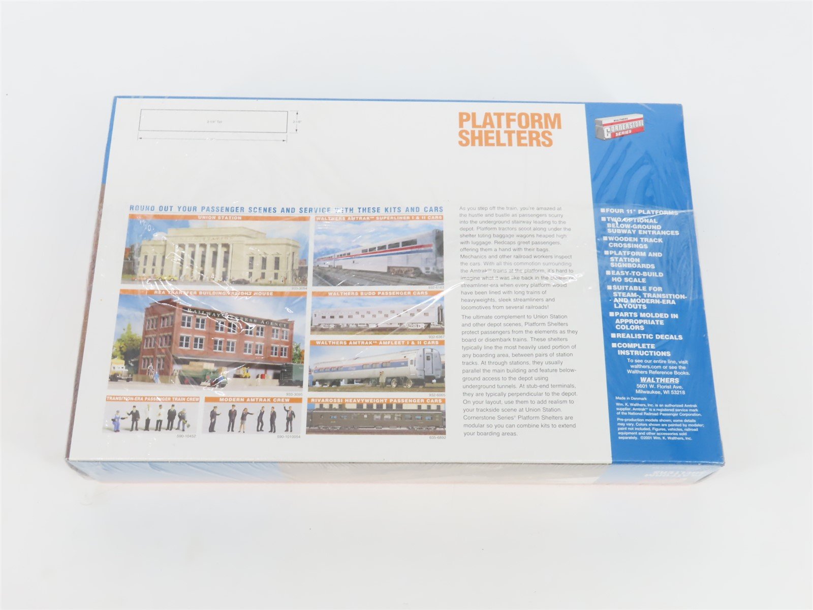 HO 1/87 Scale Walthers Cornerstone Kit 933-3175 Platform Shelters - SEALED