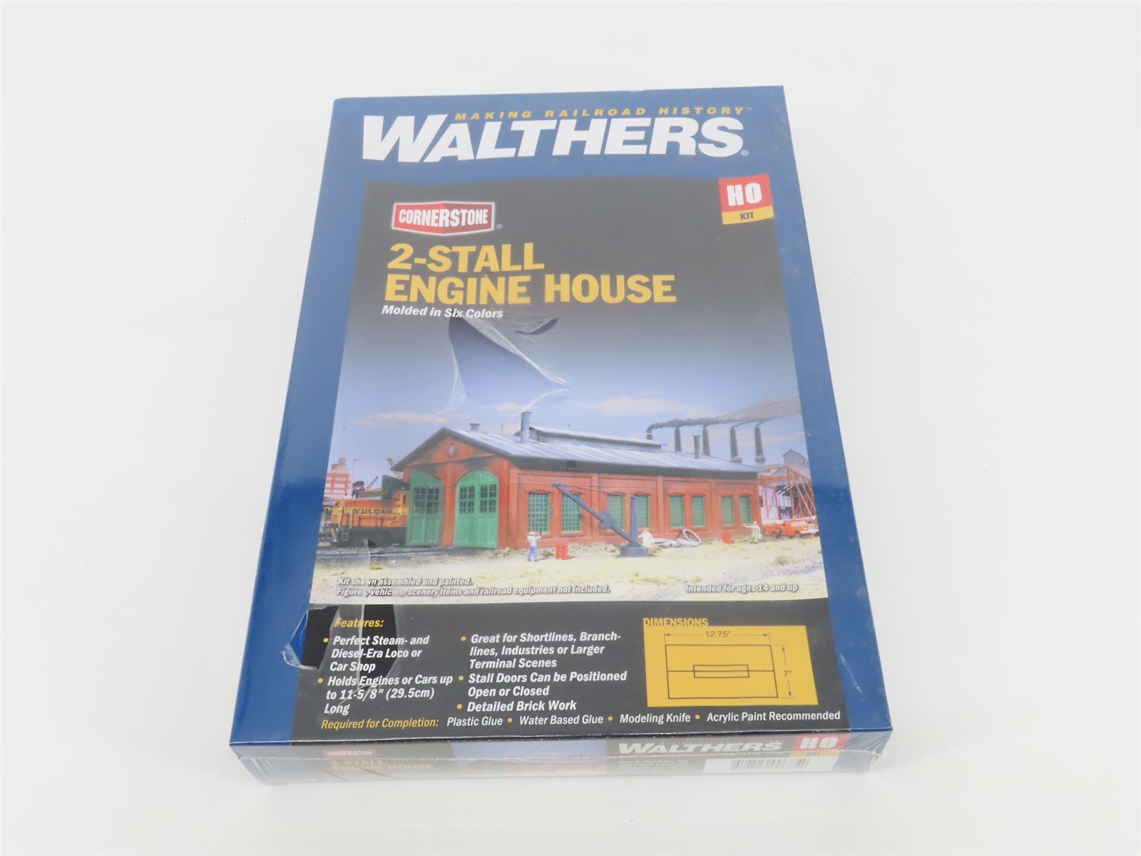 HO 1/87 Scale Walthers Cornerstone Kit 933-3007 2-Stall Engine House - SEALED