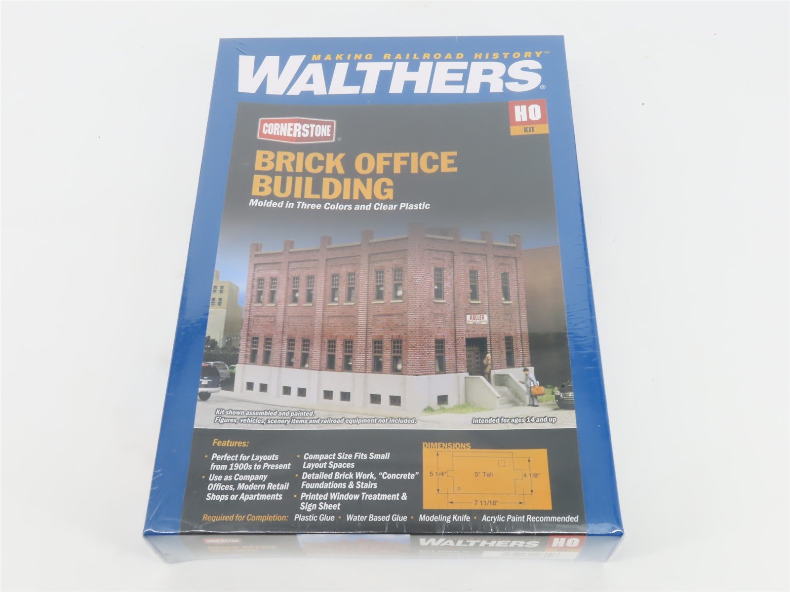 HO 1/87 Scale Walthers Cornerstone Kit 933-4050 Brick Office Building - SEALED