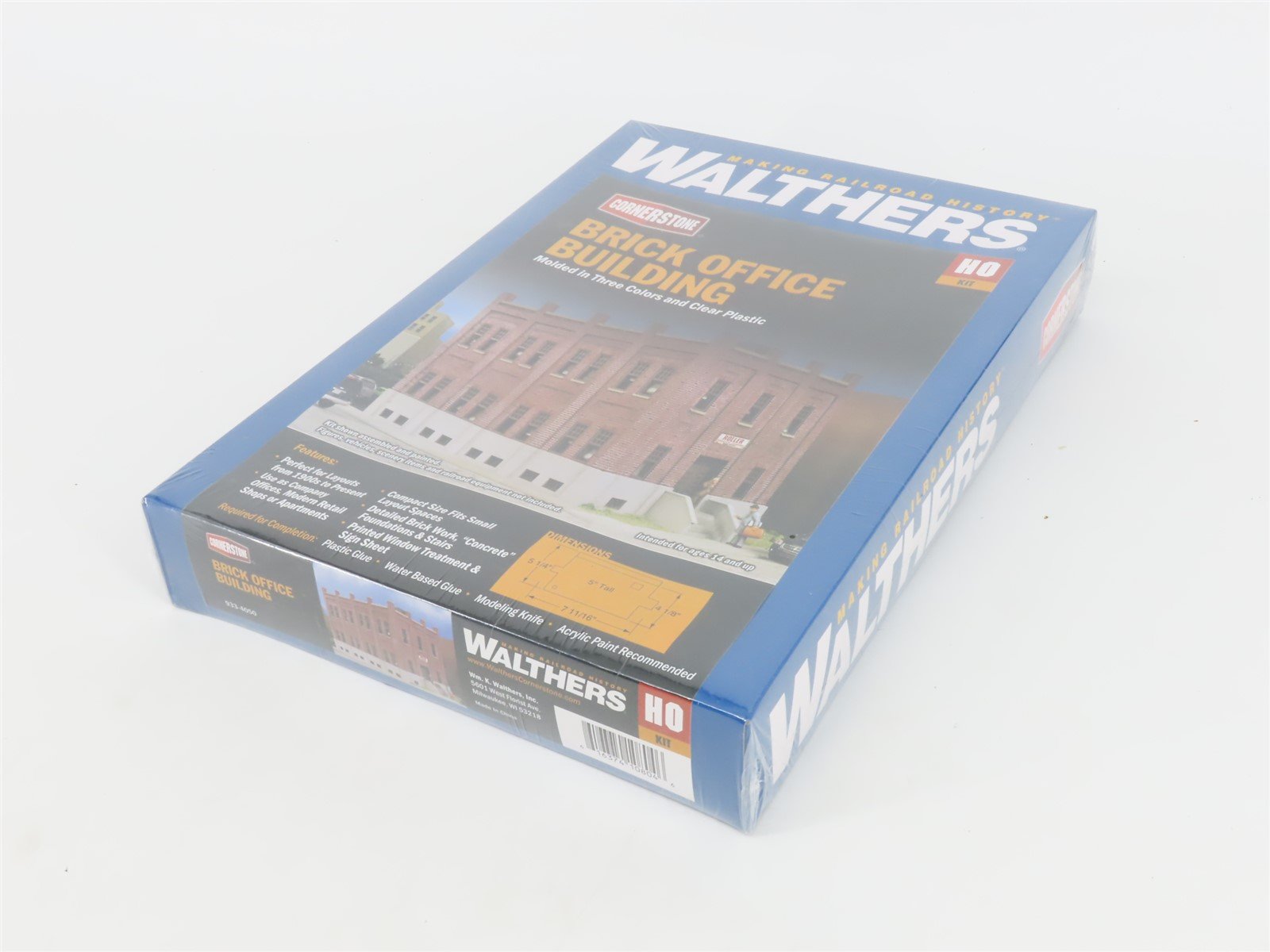 HO 1/87 Scale Walthers Cornerstone Kit 933-4050 Brick Office Building - SEALED