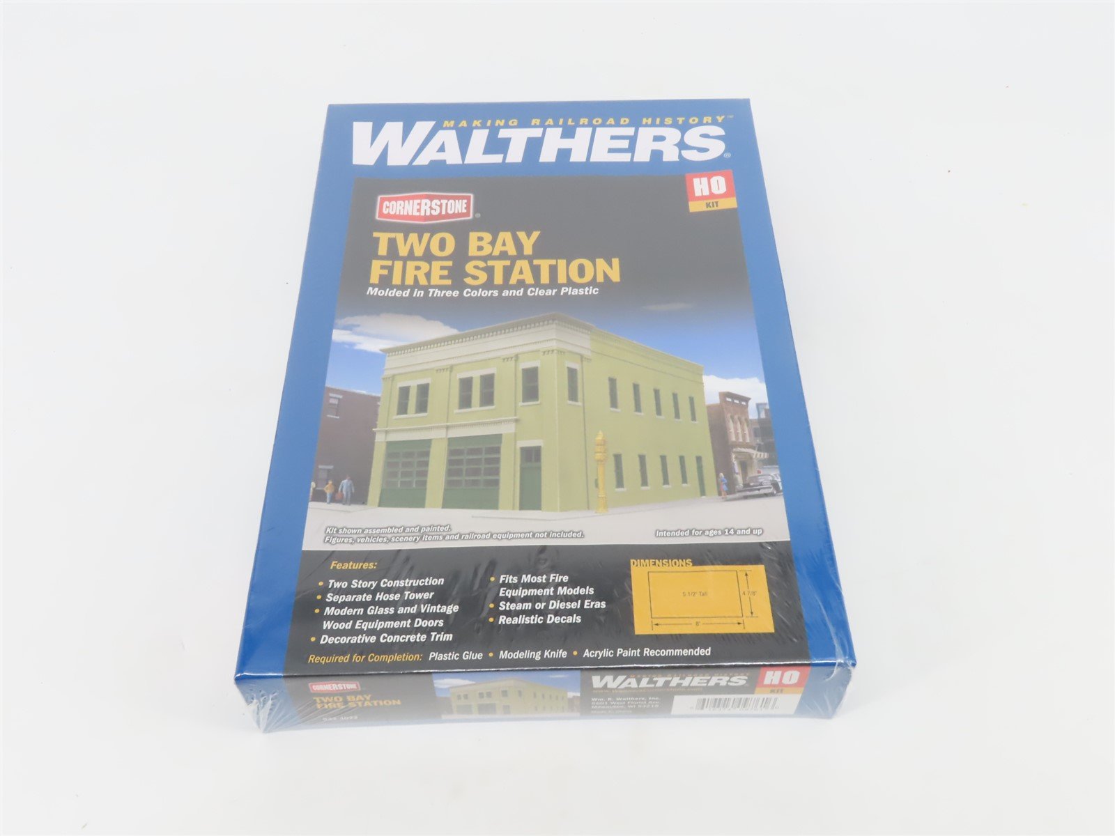 HO 1/87 Scale Walthers Cornerstone Kit 933-4022 Two Bay Fire Station - SEALED