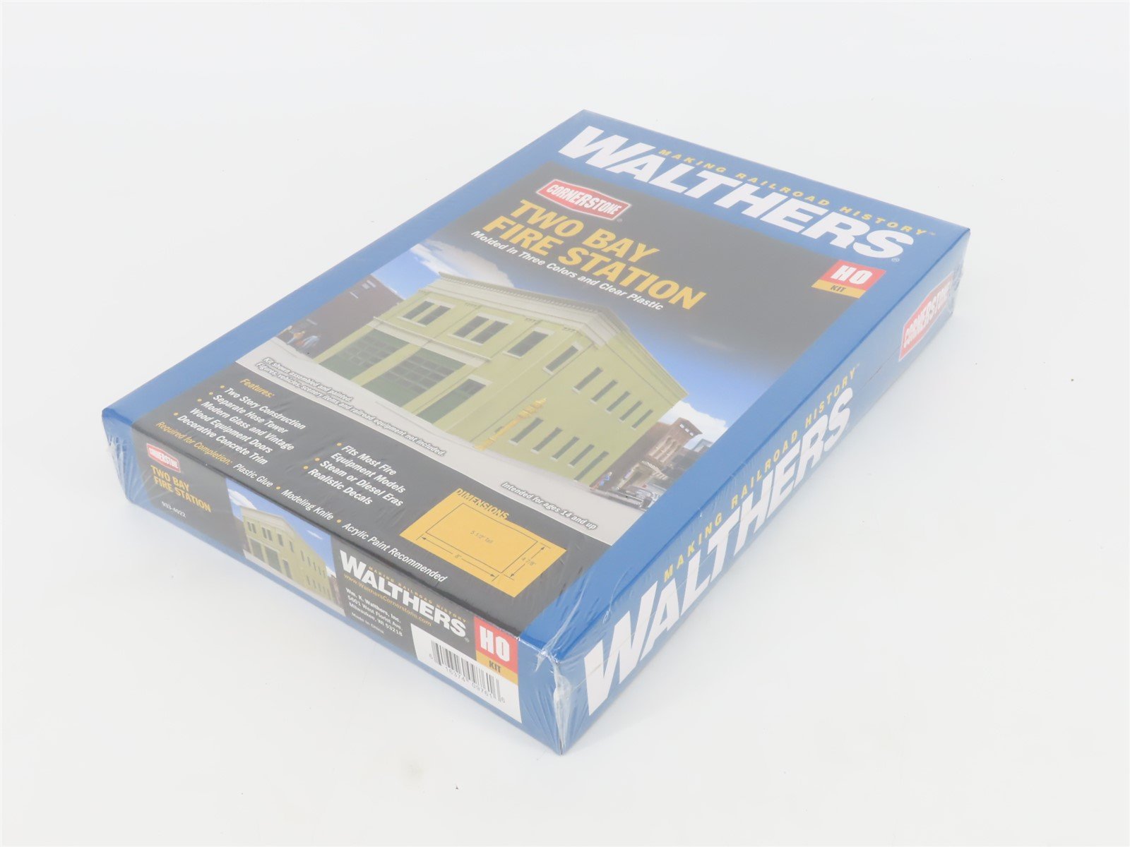 HO 1/87 Scale Walthers Cornerstone Kit 933-4022 Two Bay Fire Station - SEALED