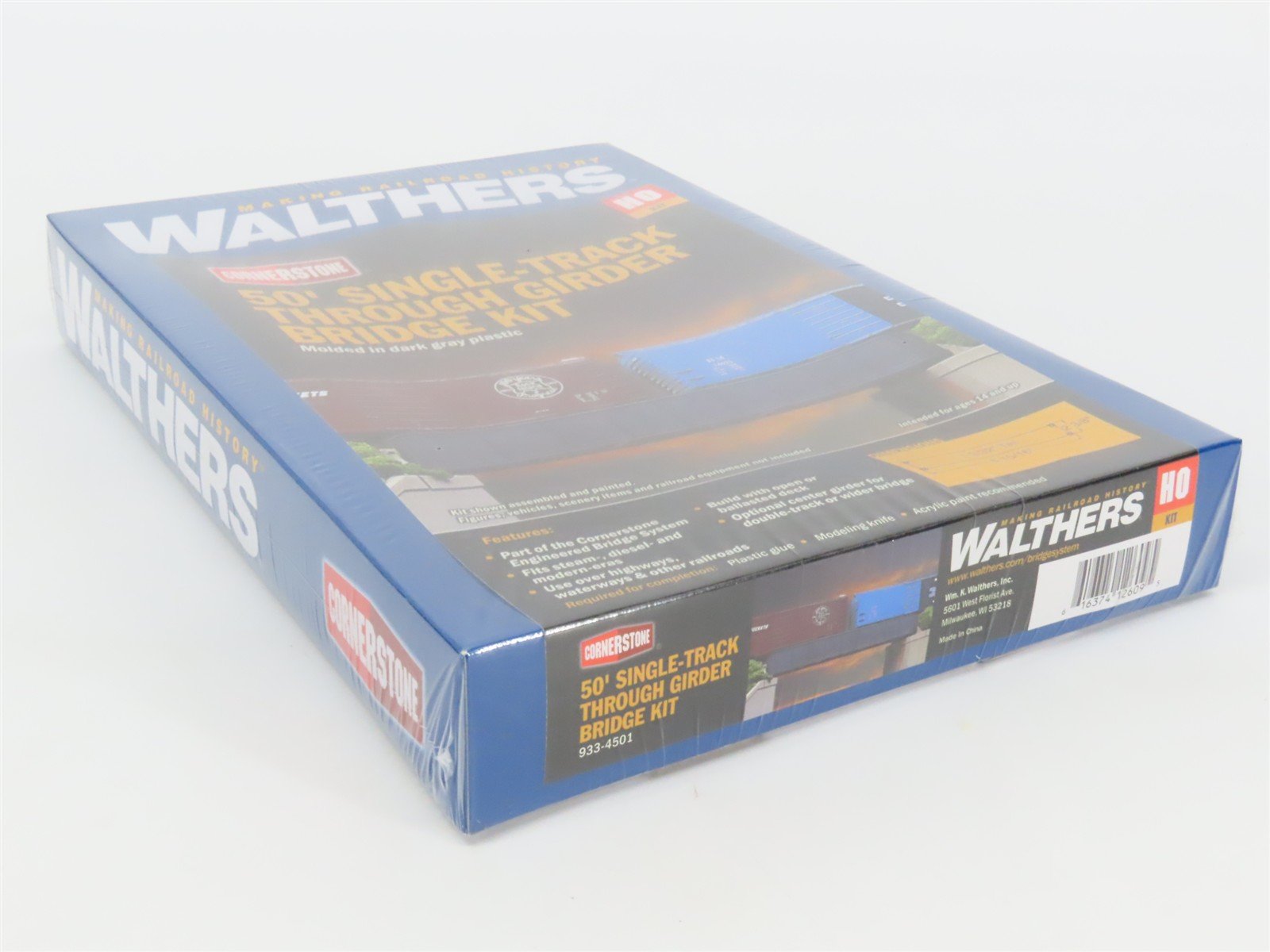 HO Walthers Cornerstone Kit 933-4501 50' Single-Track Through Girder Bridge