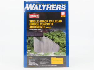 HO Walthers Kit 933-4551 Single-Track Railroad Bridge Concrete Abutments (2)