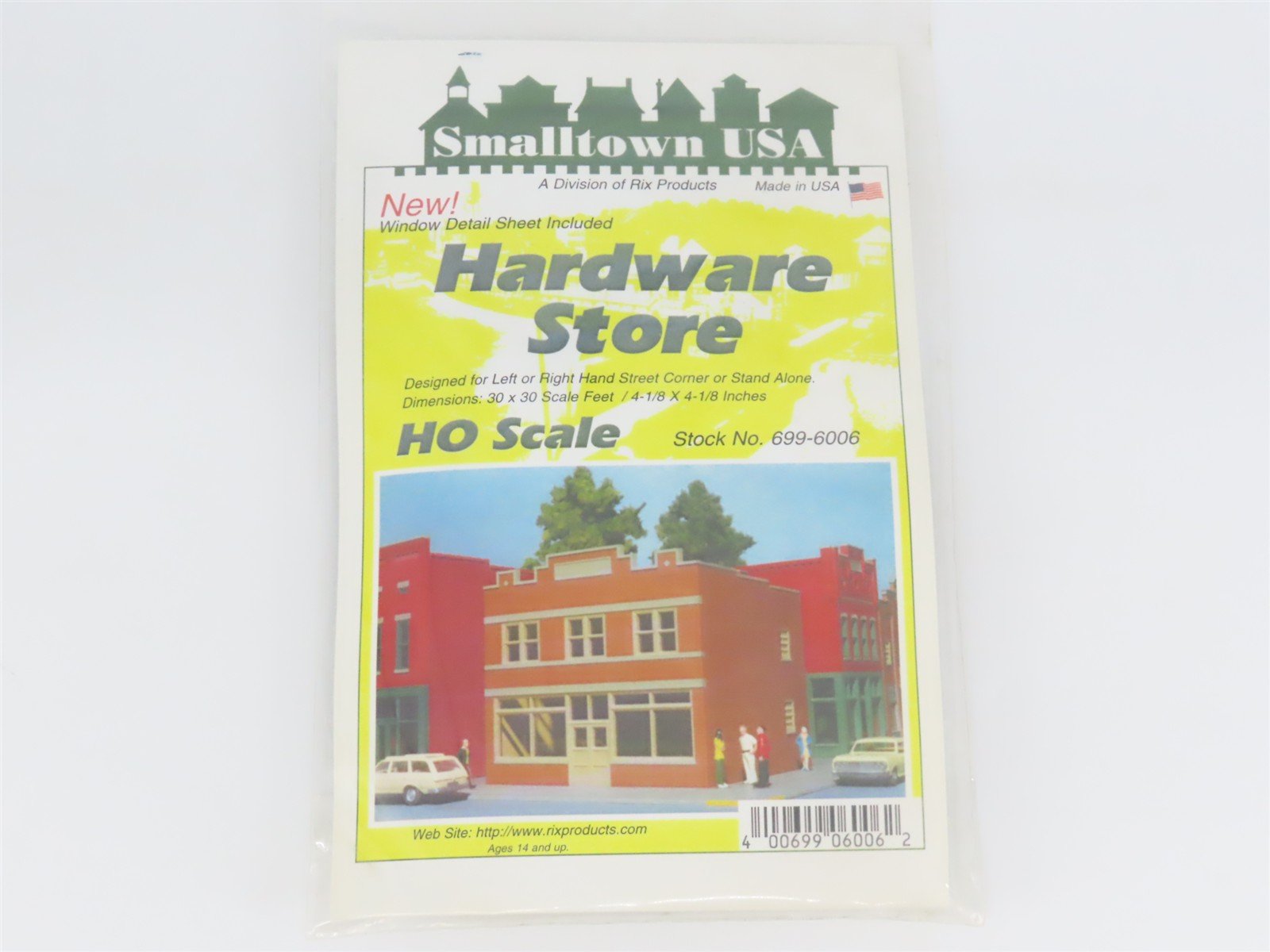 HO 1/87 Scale Rix Products Smalltown USA Kit 699-6006 Hardware Store - SEALED