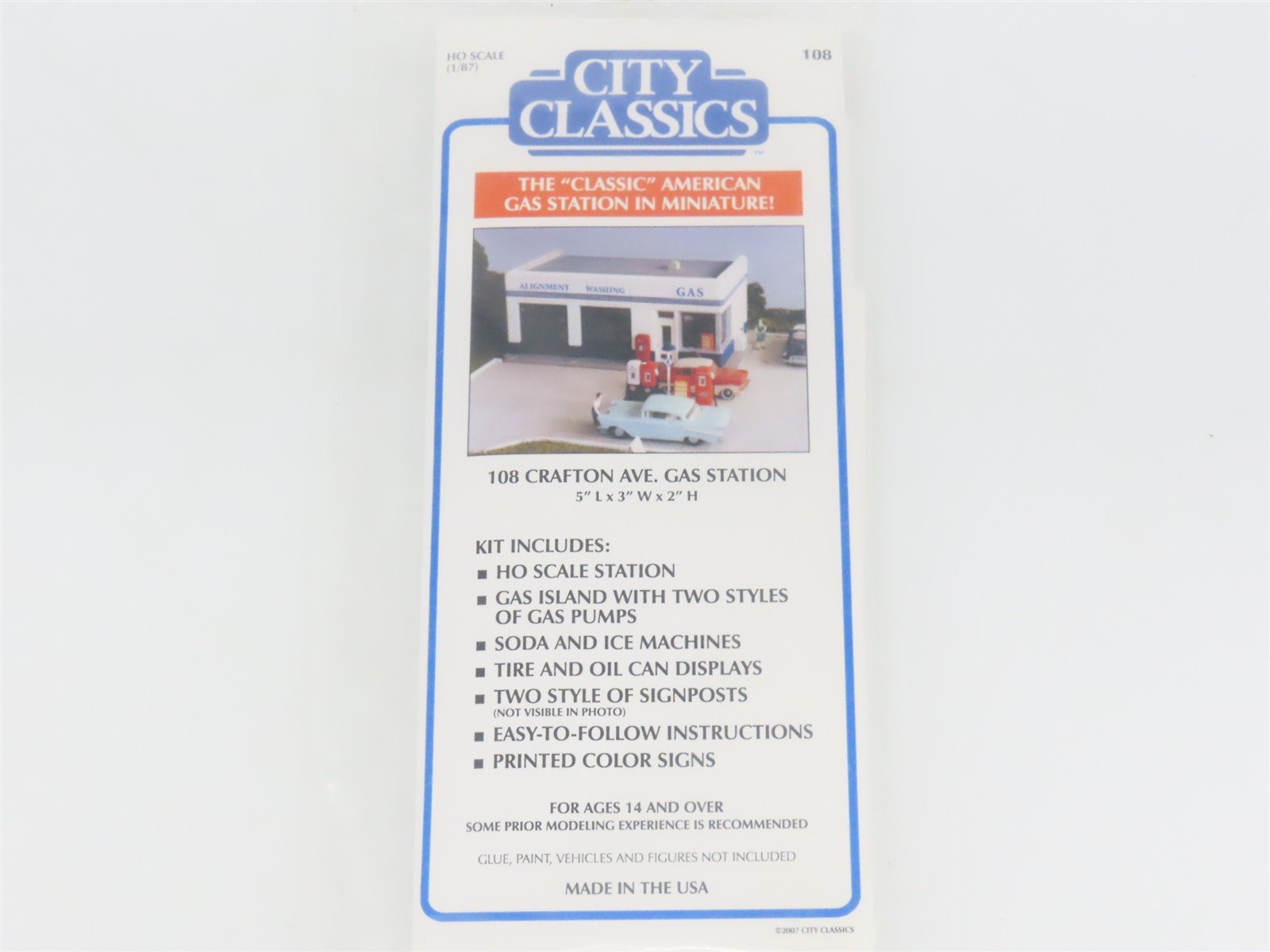 HO 1/87 Scale City Classics Kit 108 Crafton Ave. Gas Station - SEALED