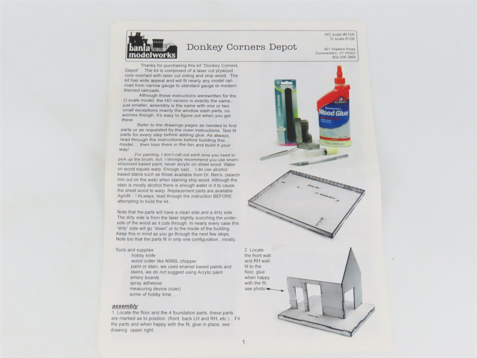 HO 1/87 Scale Banta Modelworks Kit 2108 Donkey Corners Depot