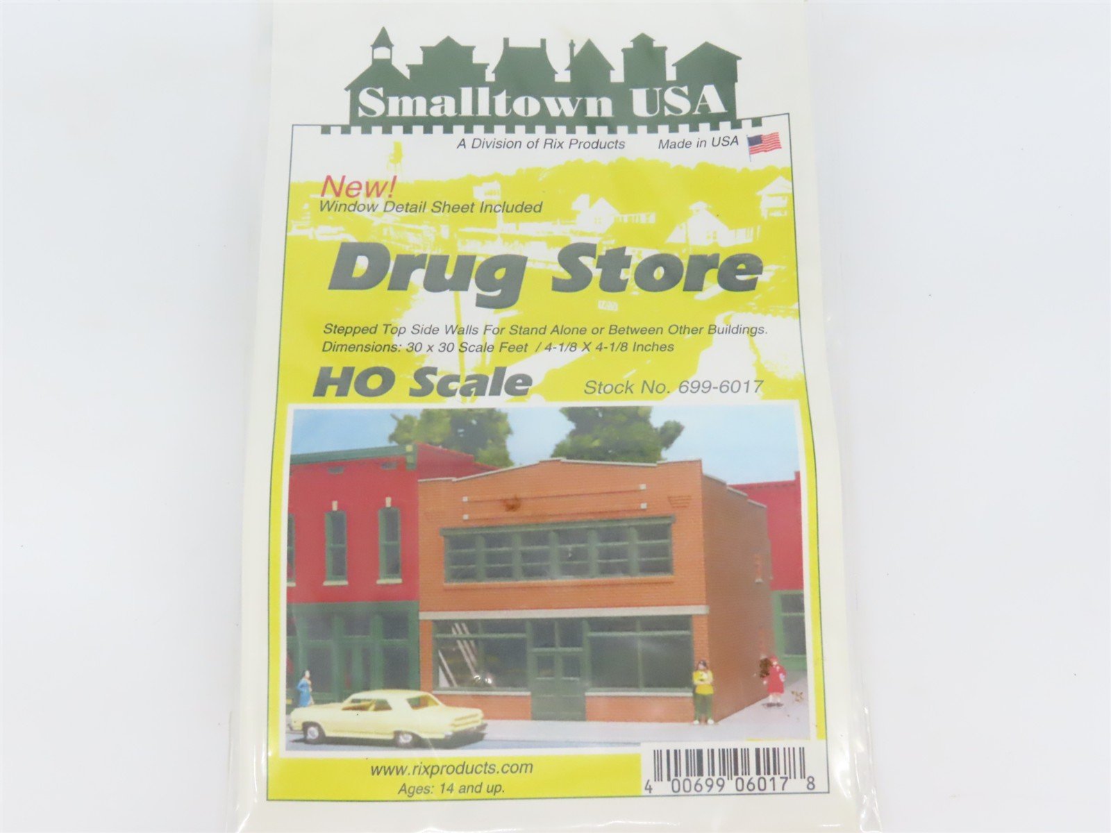 HO 1/87 Scale Rix Products Smalltown USA Kit 699-6017 Drug Store - SEALED
