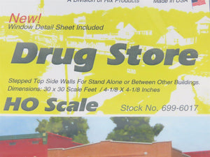 HO 1/87 Scale Rix Products Smalltown USA Kit 699-6017 Drug Store - SEALED
