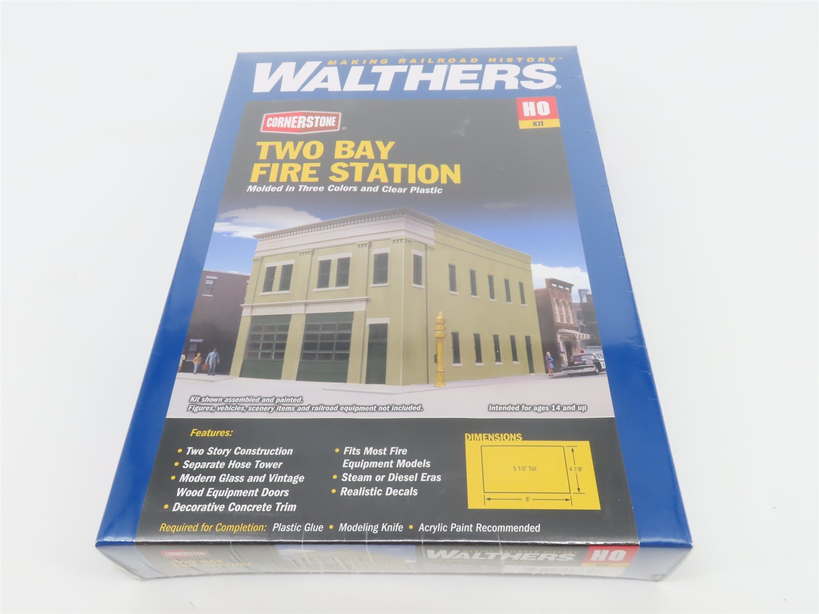 HO 1/87 Scale Walthers Cornerstone Kit 933-4022 Two Bay Fire Station - SEALED