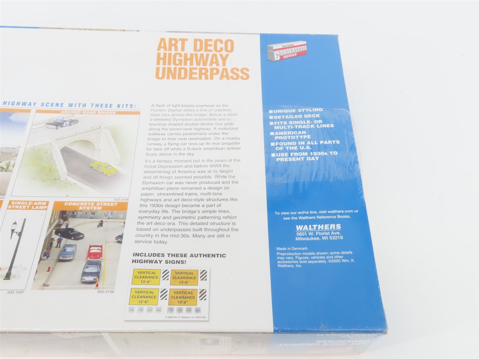 HO Scale Walthers Cornerstone Kit 933-3190 Art Deco Highway Underpass - SEALED