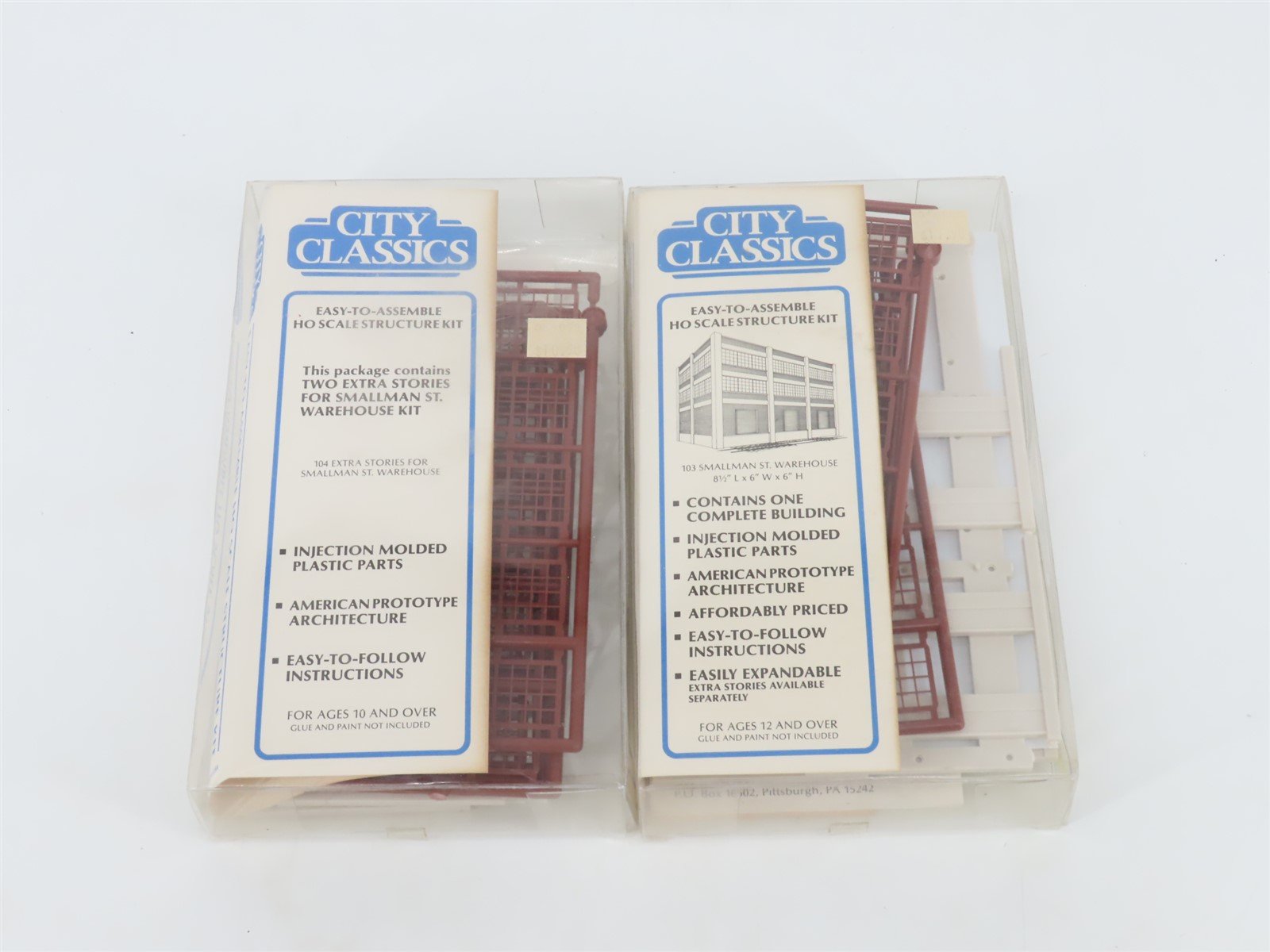 HO Scale City Classics Kits 103 & 104 Smallman St. Warehouse & Two Extra Stories