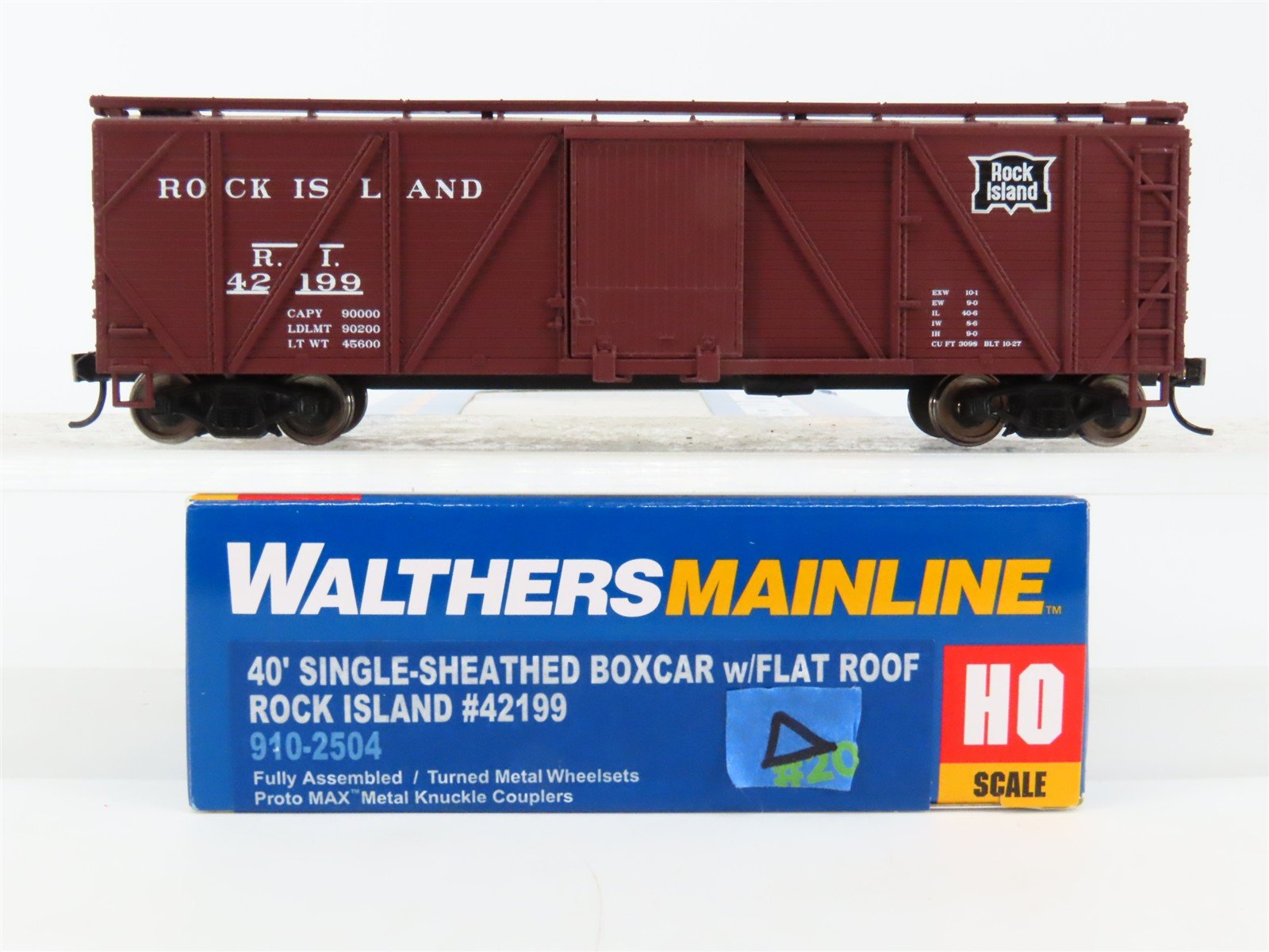 HO Scale Walthers Mainline 910-2504 RI Rock Island 40' Sheathed Boxcar #42199