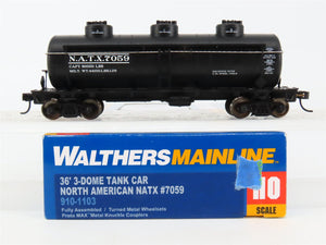 HO Scale Walthers Mainline 910-1103 NATX North American 36' 3-Dome Tankcar #7059