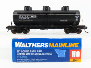 HO Scale Walthers Mainline 910-1103 NATX North American 36' 3-Dome Tankcar #7059