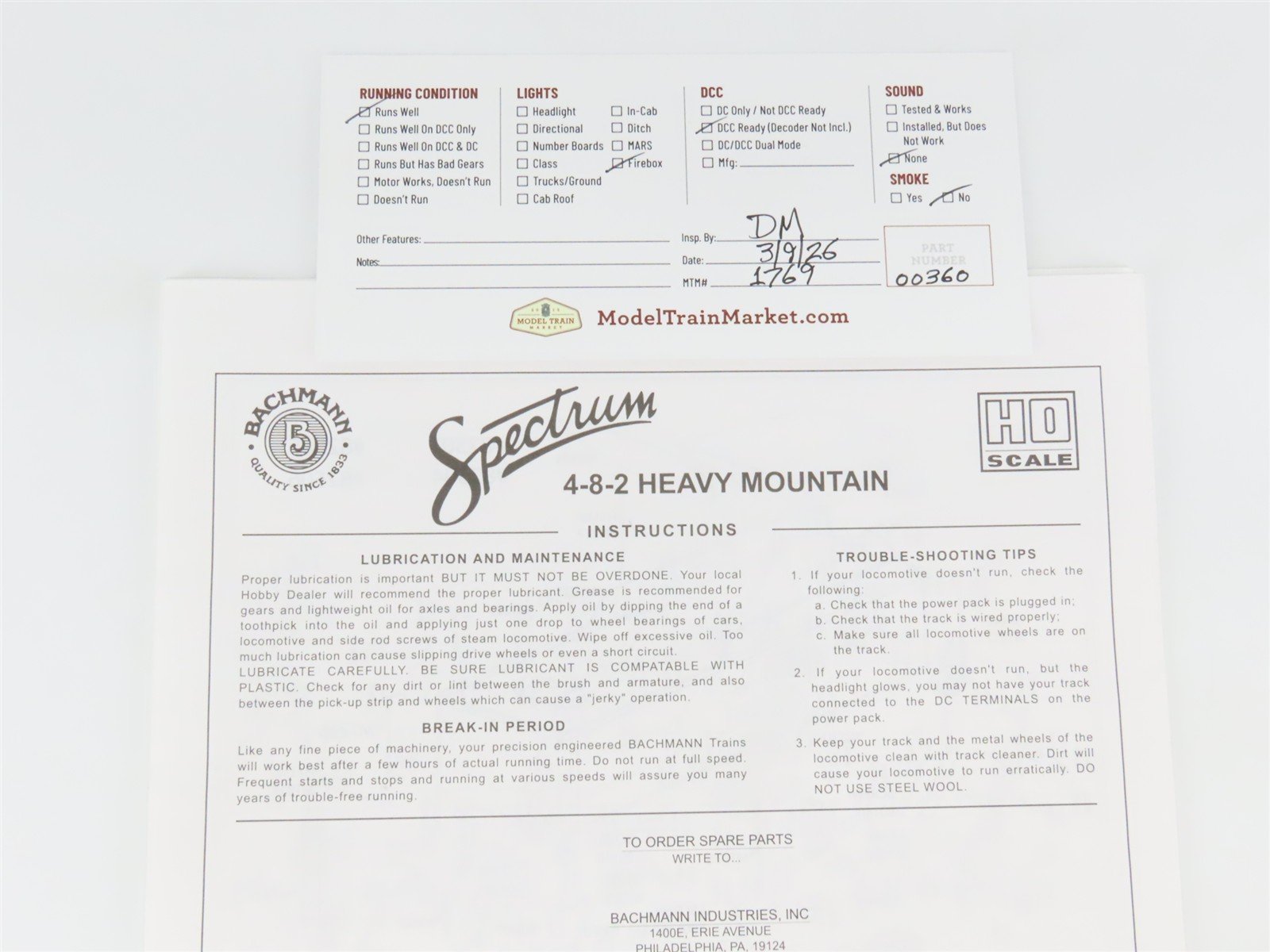HO Bachmann Spectrum 82506 IC 4-8-2 Heavy Mountain Steam #2981 - DCC Ready