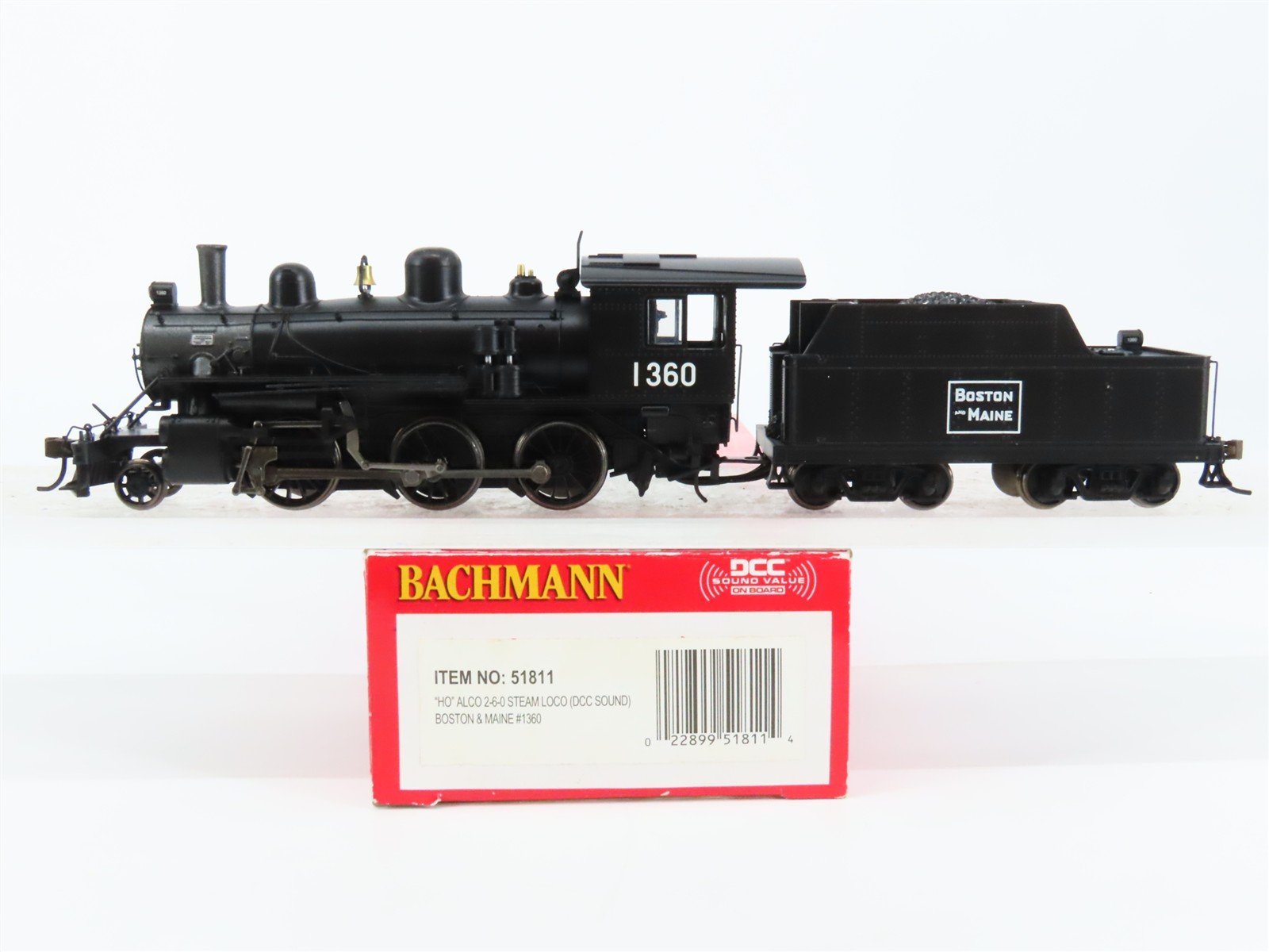 HO Scale Bachmann 51811 B&M Boston & Maine ALCO 2-6-0 Steam #1360 w/ DCC & Sound