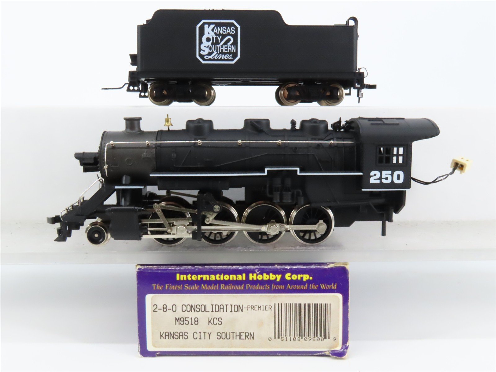 HO IHC Premier M9518 KCS Kansas City Southern 2-8-0 Consolidation Steam #250