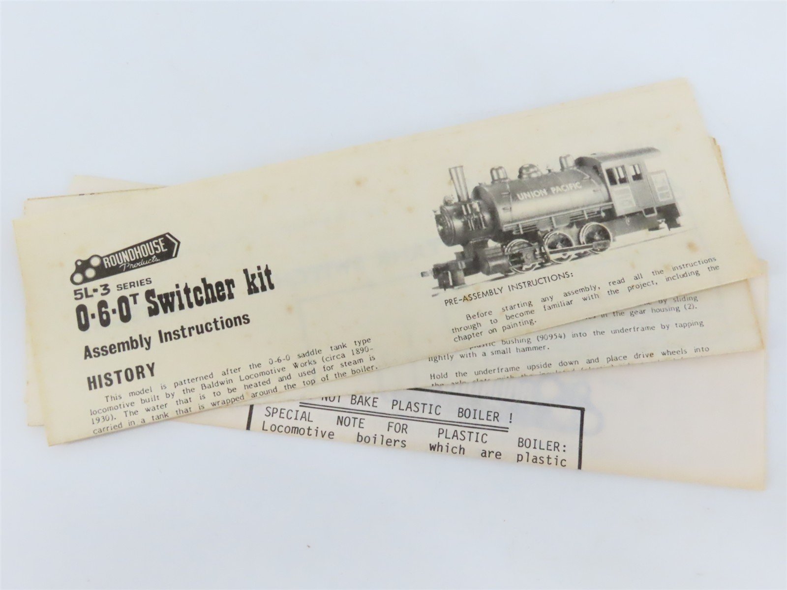 HO Scale Roundhouse Kit #420 Undecorated 4-6-0ST Saddle Tank Steam Switcher