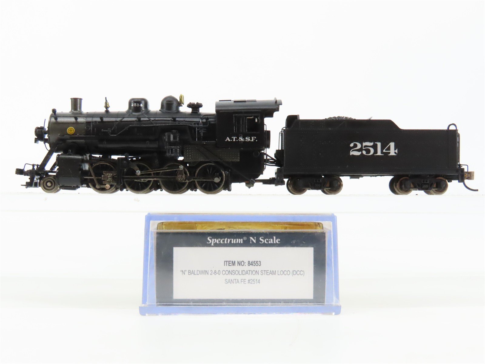 N Bachmann Spectrum 84553 ATSF Santa Fe 2-8-0 Consolidation Steam #2514 w/ DCC