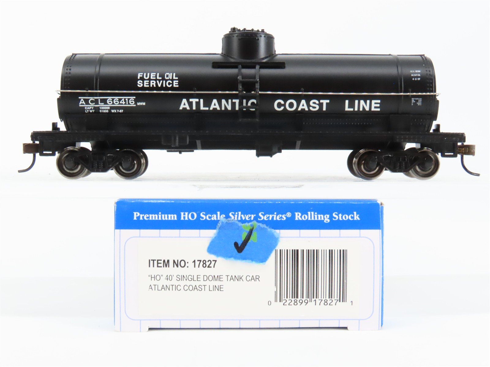 HO Scale Bachmann 17827 ACL Atlantic Coast Line 40' Single Dome Tank Car #66416