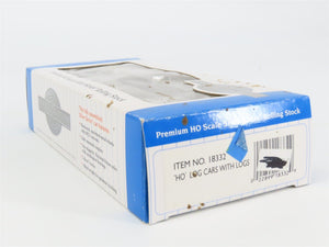 HO Scale Bachmann 18332 Unlettered Flat Car w/ Log Load