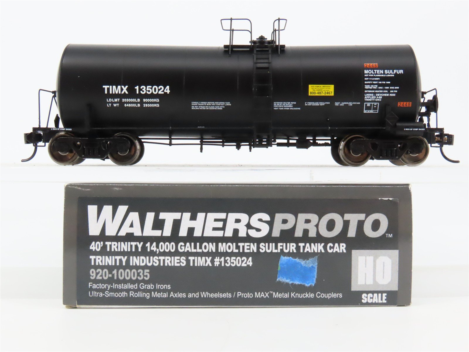 HO Scale Walthers Proto 920-100035 TIMX Trinity Industries 40' Tank Car #135024