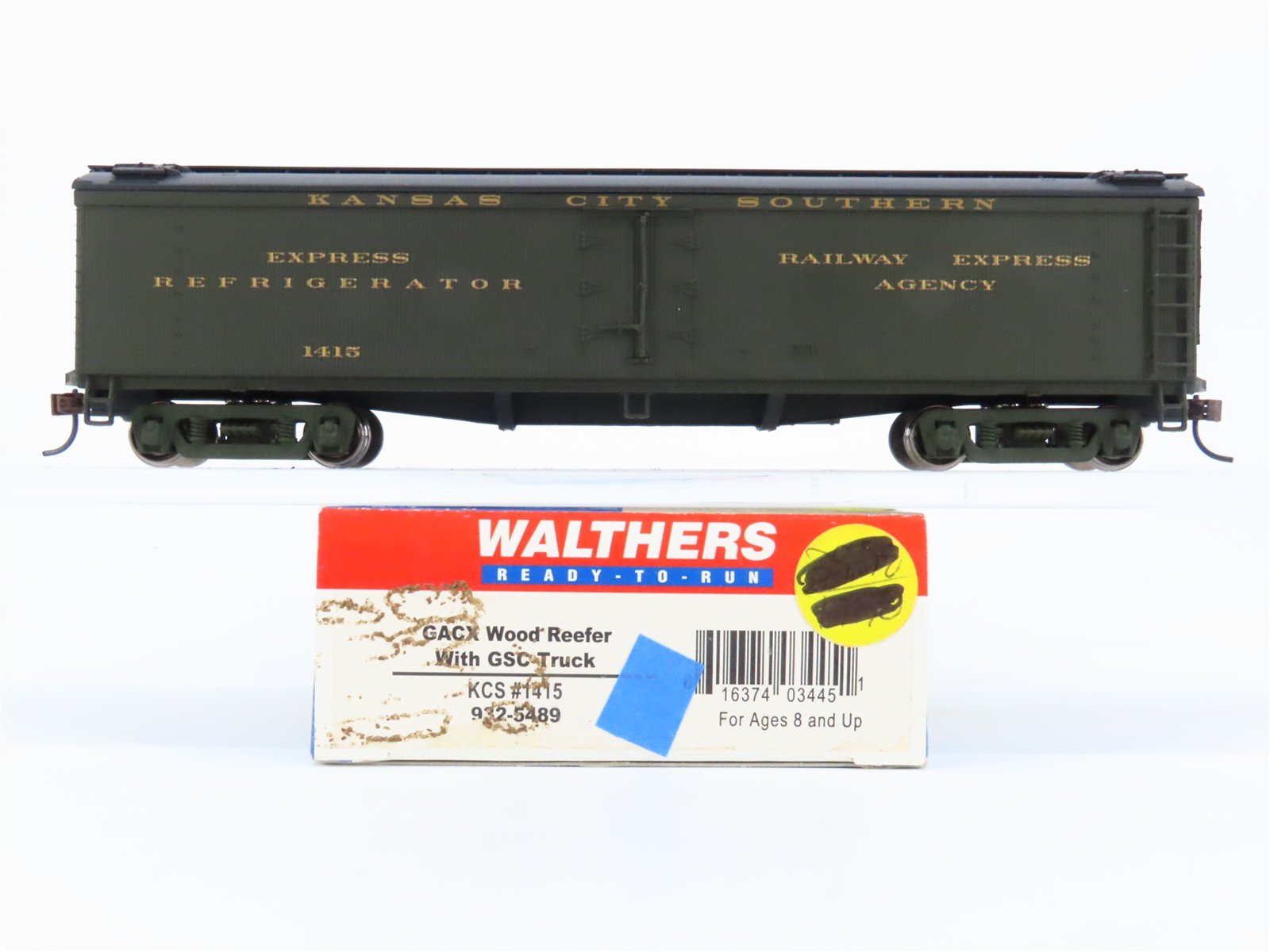 HO Scale Walthers 932-5489 KCS Kansas City Southern Wood Reefer #1415