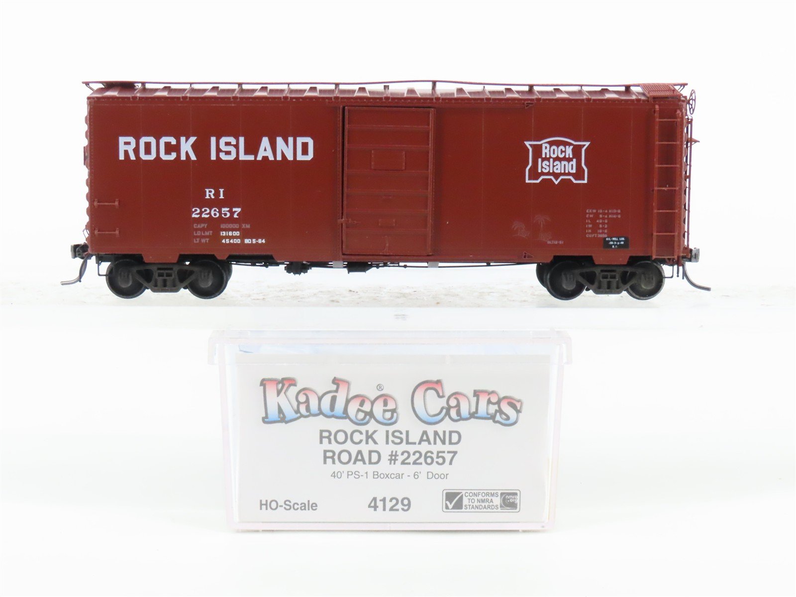 HO Scale Kadee 4129 RI Rock Island Railroad 40' Single Door Box Car #22657