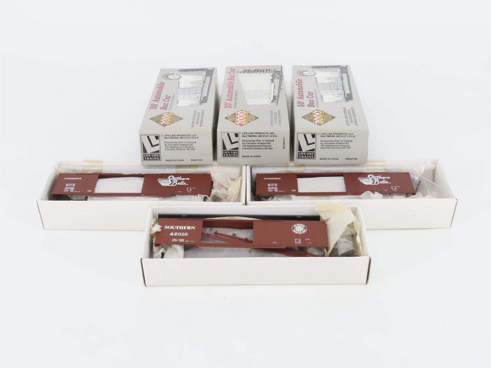 LOT of 3 HO Scale PROTO 2000 Kits KCS/SOU Railroad 50' Automobile Box Cars