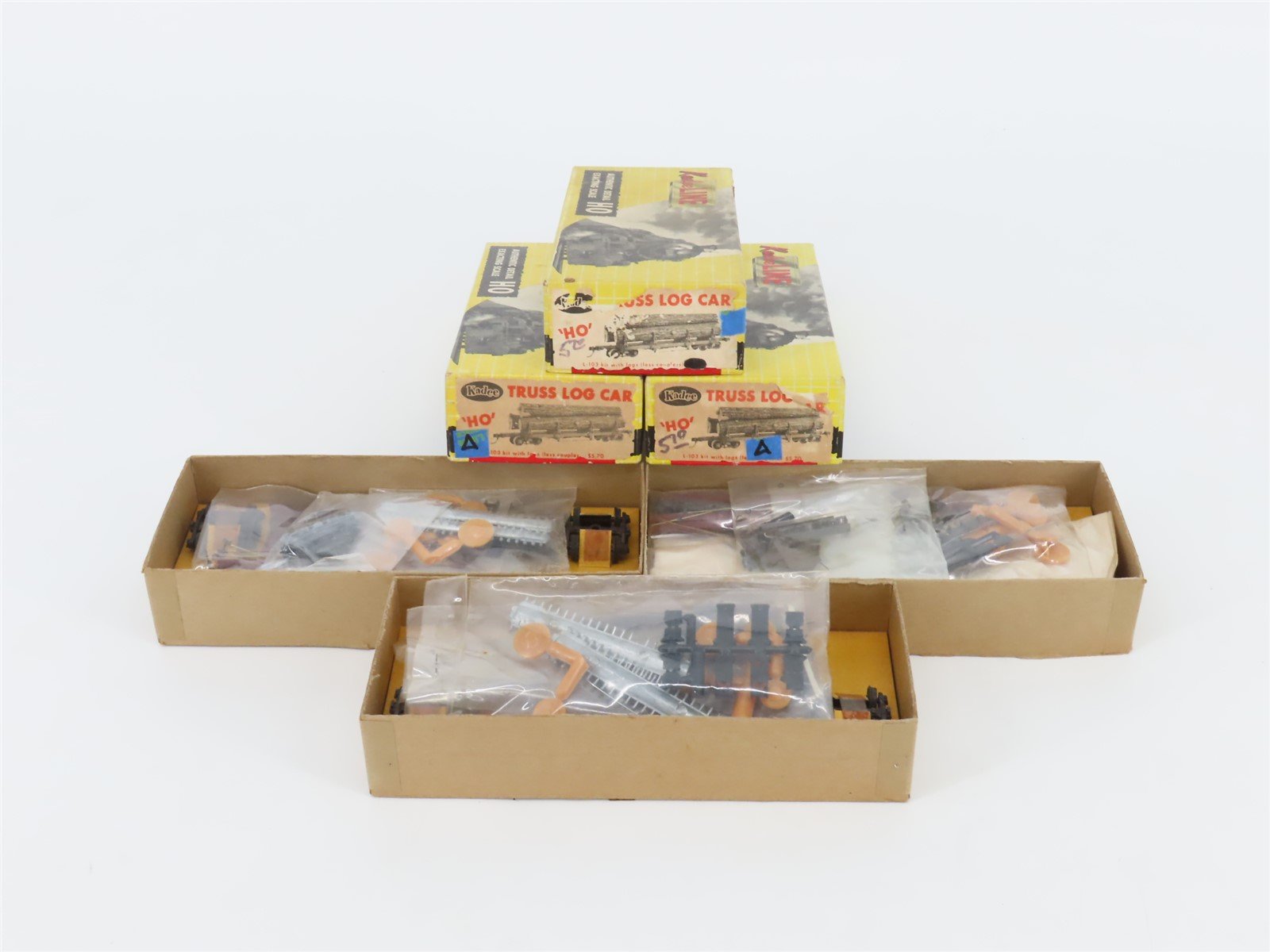 LOT of 3 HO Scale Kadee Kits Truss Log Cars