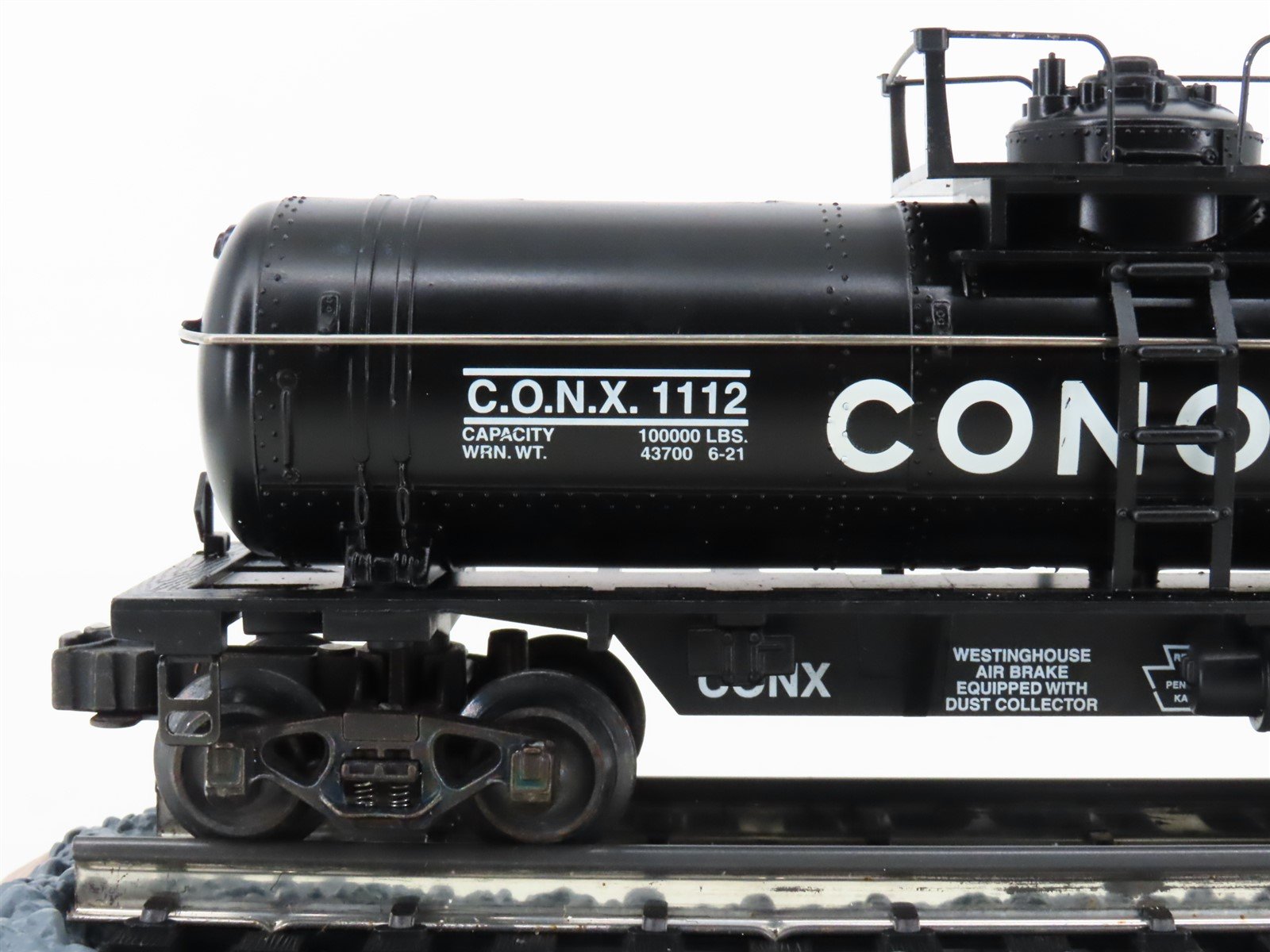 O Gauge 3-Rail K-Line K-639104 CONX Conoco Riveted Tank Car #1112 Coin Bank