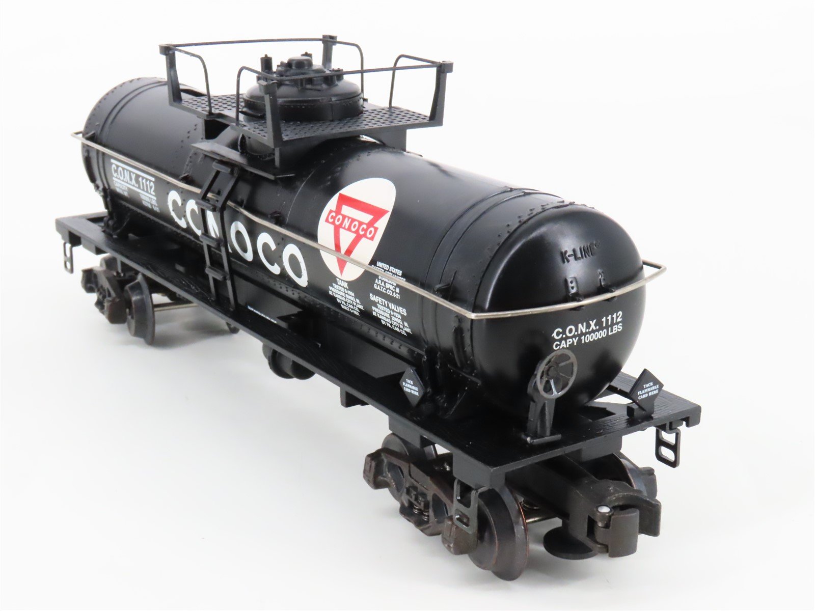 O Gauge 3-Rail K-Line K-639104 CONX Conoco Riveted Tank Car #1112 Coin Bank