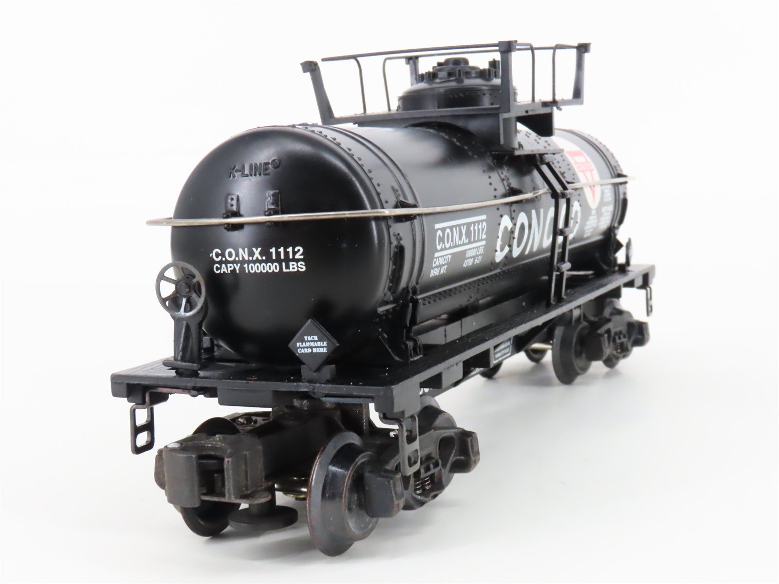 O Gauge 3-Rail K-Line K-639104 CONX Conoco Riveted Tank Car #1112 Coin Bank