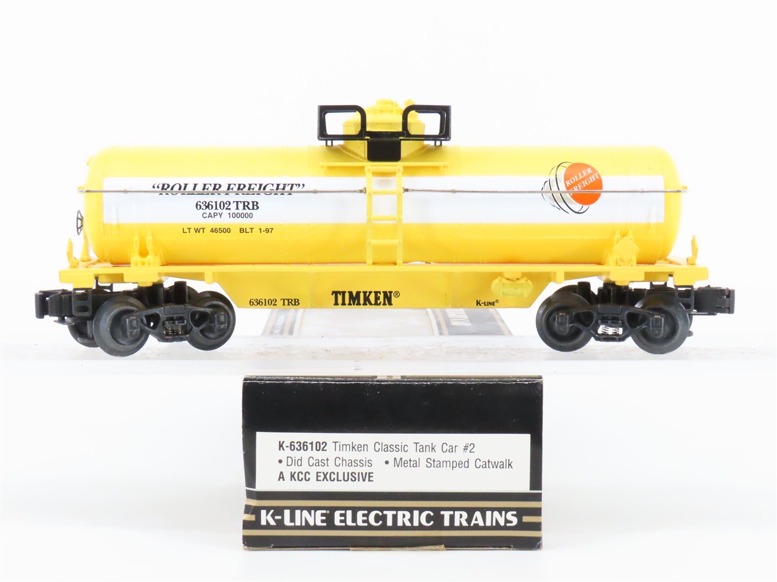 O Gauge 3-Rail K-Line K-636102 Die-Cast TRB Timken Single Dome Tank Car #636102
