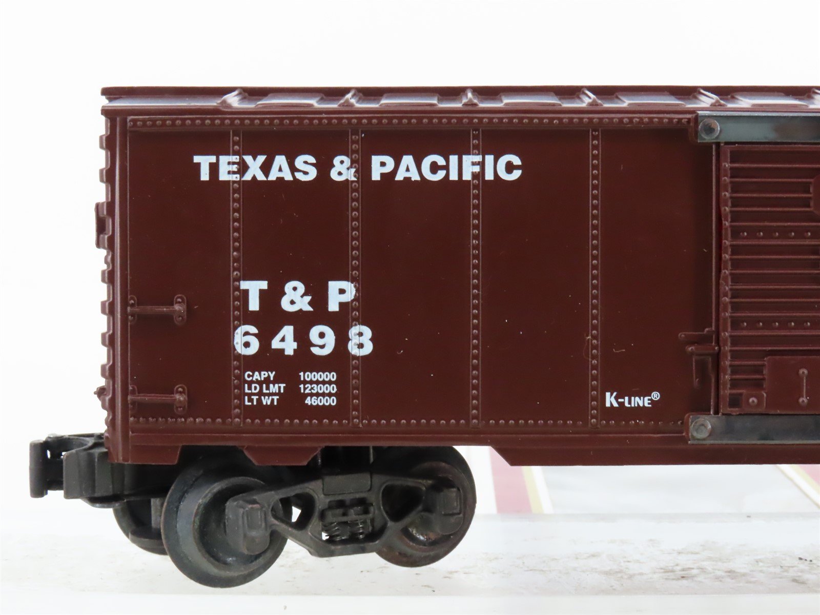O Gauge 3-Rail K-Line K-6498 T&P Texas & Pacific Single Door Box Car #6498