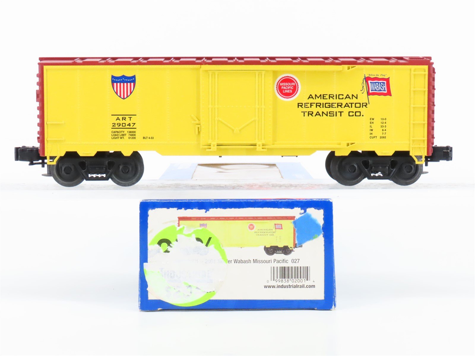 O Gauge 3-Rail Industrial Rail 2001 ART MP WAB Reefer #29047