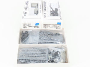LOT of 2 HO Scale Tichy Train Group Kits Boom Car & Steam Wrecking Crane