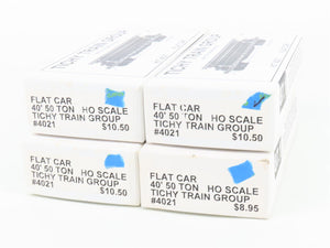 LOT of 4 HO Scale Tichy Train Group Kits #4021 Unpainted 40' Flat Cars